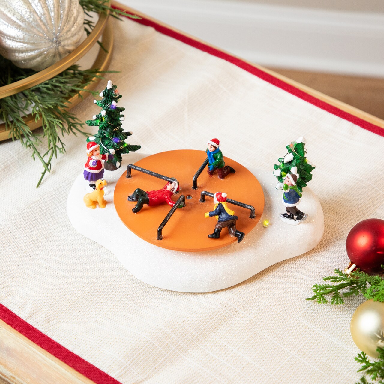 Northlight LED Lighted and Animated Merry-Go-Round Christmas Village Display Piece - 7.75"